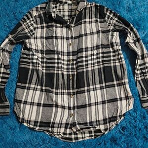 Sonoma Black and Cream Plaid Shirt